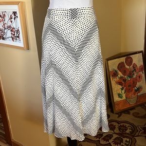 Jones NY Size 14 Polka Dot Maxi-Skirt Fully Lined Timeless Feminine $119 NEW